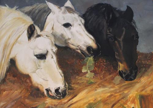 Three Horses by QuintessentialArtist - Use the 'Create Similar' button to commission an artist to create your own artwork.