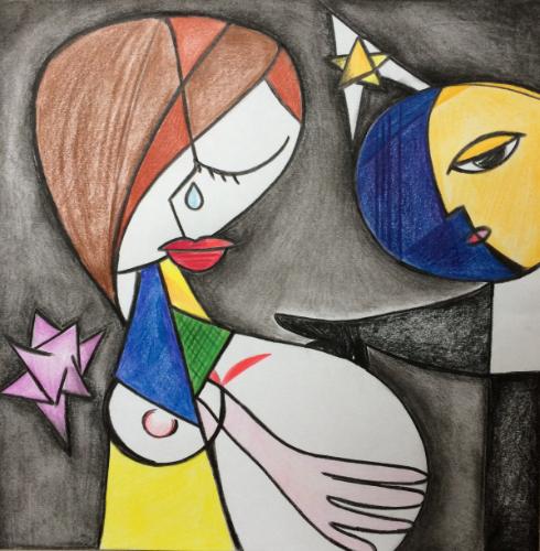 Cubist mother by Eva - Use the 'Create Similar' button to commission an artist to create your own artwork.