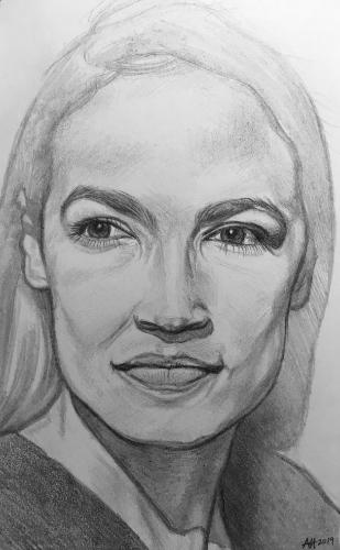 Alexandria Ocasio-Cortez by AnnieH - Use the 'Create Similar' button to commission an artist to create your own artwork.