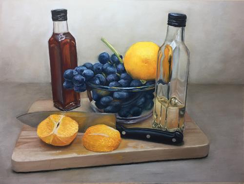 Artwork Oranges and a Knife