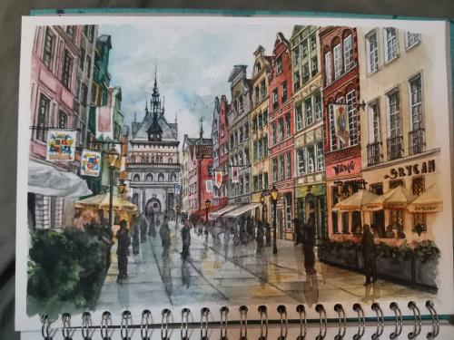 Artwork Busy street in Gdansk