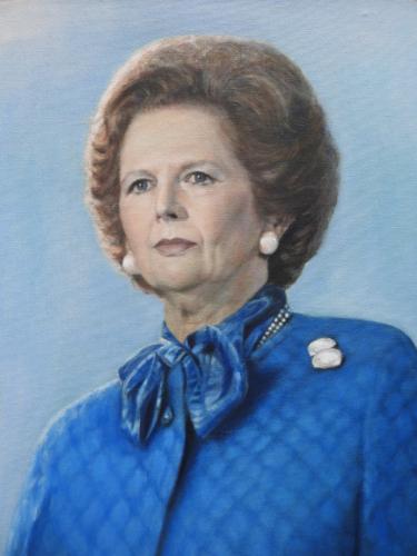 Portrait of Margaret Thatcher (sold) by TatianaW - Use the 'Create Similar' button to commission an artist to create your own artwork.