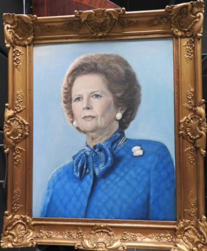 Portrait of Margaret Thatcher (sold) by TatianaW - Use the 'Create Similar' button to commission an artist to create your own artwork.