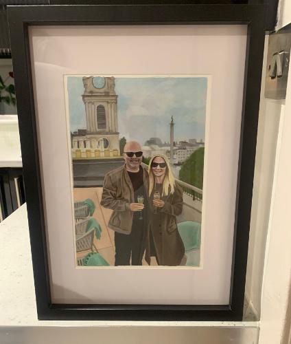Engagement overlooking Trafalgar Square by Christine - Use the 'Create Similar' button to commission an artist to create your own artwork.