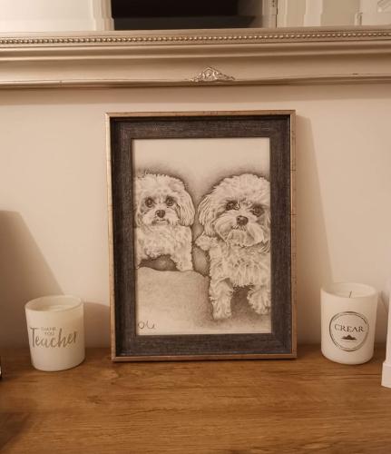 Cookie and Teddy by Christine - Use the 'Create Similar' button to commission an artist to create your own artwork.
