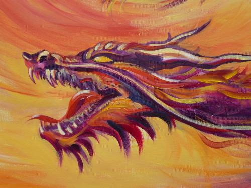 Dark Red Dragon by Lois - Use the 'Create Similar' button to commission an artist to create your own artwork.