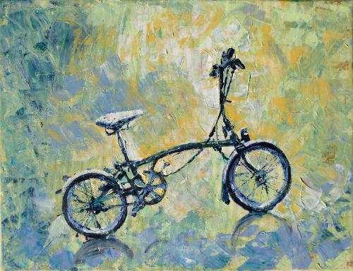 Brompton Bicycle Memorial Commission by Lois - Use the 'Create Similar' button to commission an artist to create your own artwork.