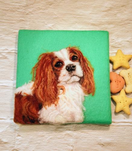 Artwork King Charles Needle felt portrait