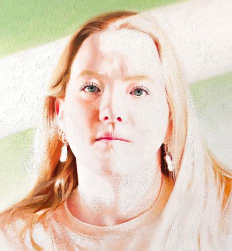 Self Portrait in Pink by MaryOilPortraitArtist - Use the 'Create Similar' button to commission an artist to create your own artwork.