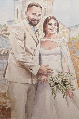 Portrait of Greek wedding by SallyGrace - Use the 'Create Similar' button to commission an artist to create your own artwork.