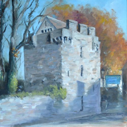 Pele Tower Corbridge Oil Painting by NickH - Use the 'Create Similar' button to commission an artist to create your own artwork.