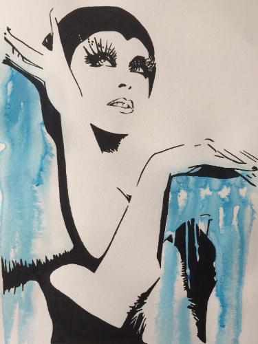 Artwork Kylie Minogue Pop Princess in blue 