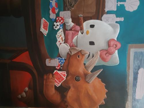Friends playing poked by Toria - Use the 'Create Similar' button to commission an artist to create your own artwork.