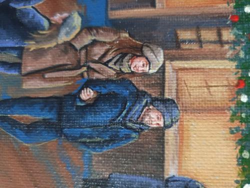 A stroll through a Christmas market by Toria - Use the 'Create Similar' button to commission an artist to create your own artwork.